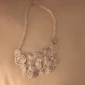 Silver bib necklace